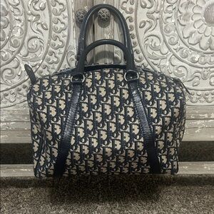 Vintage Christian Dior Trotter Boston Bag Diorissimo Canvas